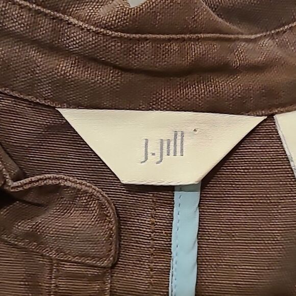 J jill womens brown tencel and linen button down womens jacket size medium - Picture 3 of 7